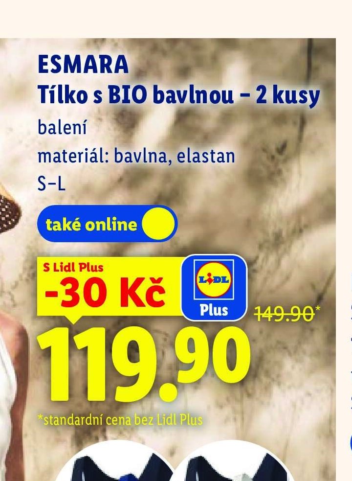 ESMARA Tílko s BIO bavlnou – 2 kusy
