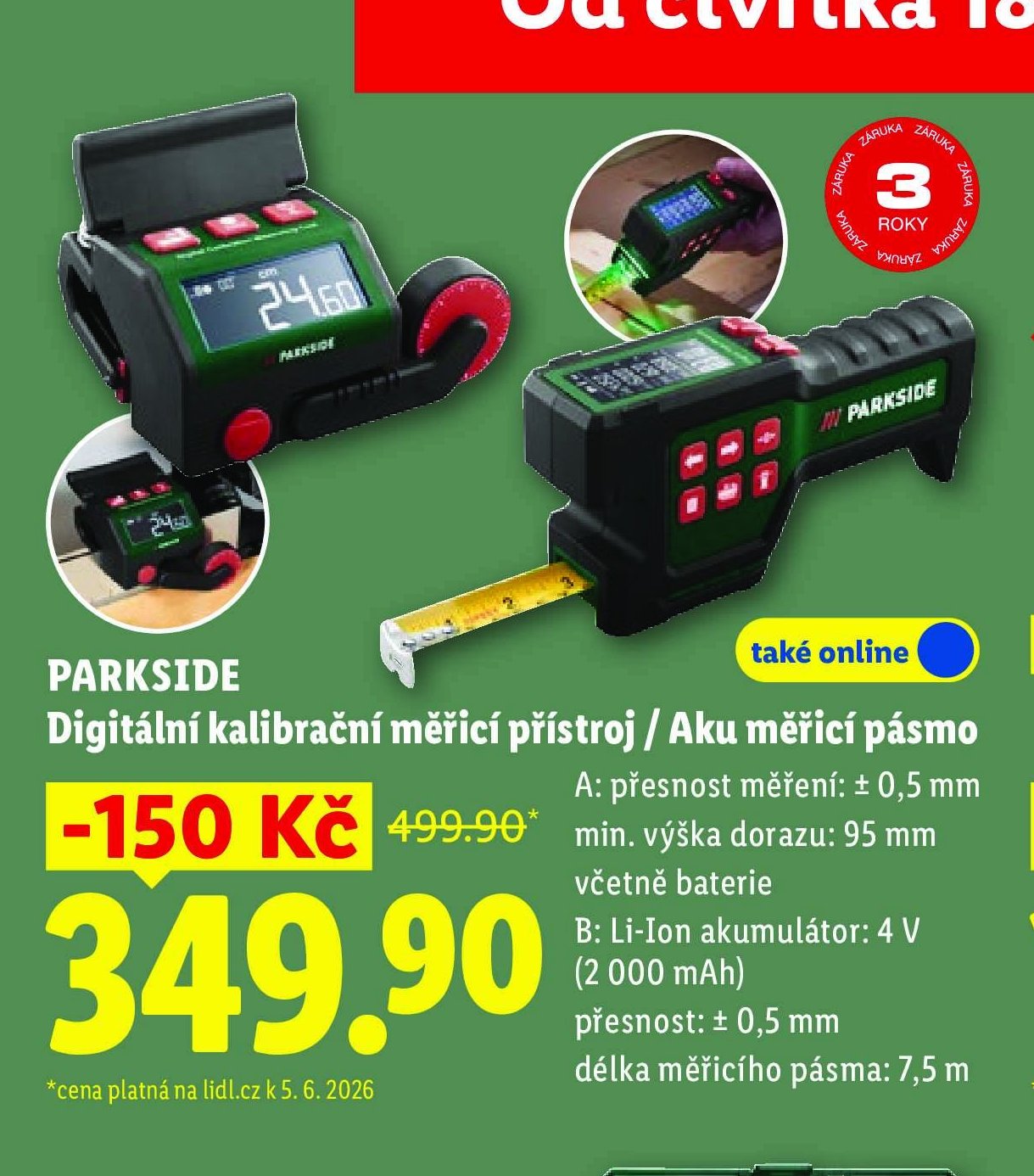 PARKSIDE Digitální kalibrační měřící přístroj / Aku měřící pásmo