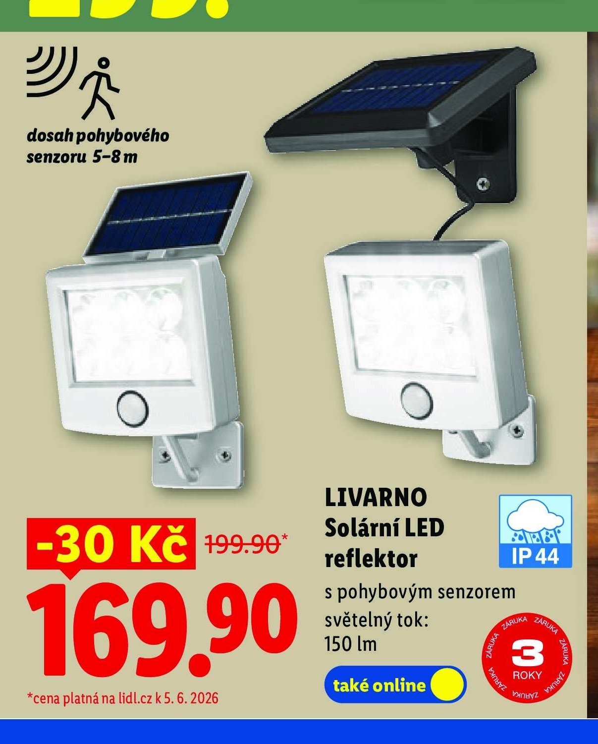 LIVARNO Solární LED reflektor s pohybovým senzorem
