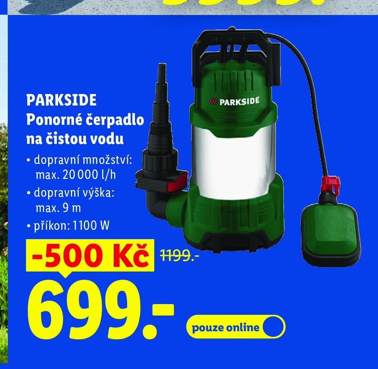 PARKSIDE Ponorné čerpadlo na čistou vodu
