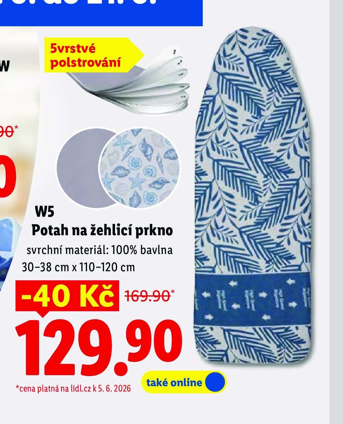 W5 Potah na žehlicí prkno