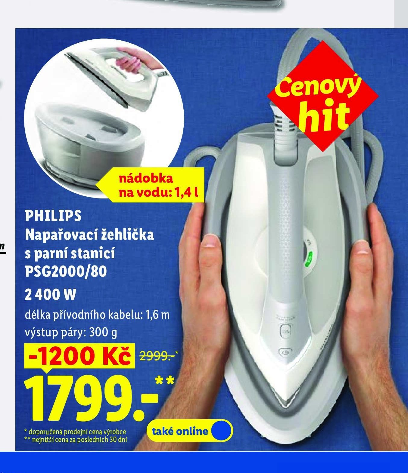PHILIPS Napařovací žehlička s parní stanicí PSG2000/80