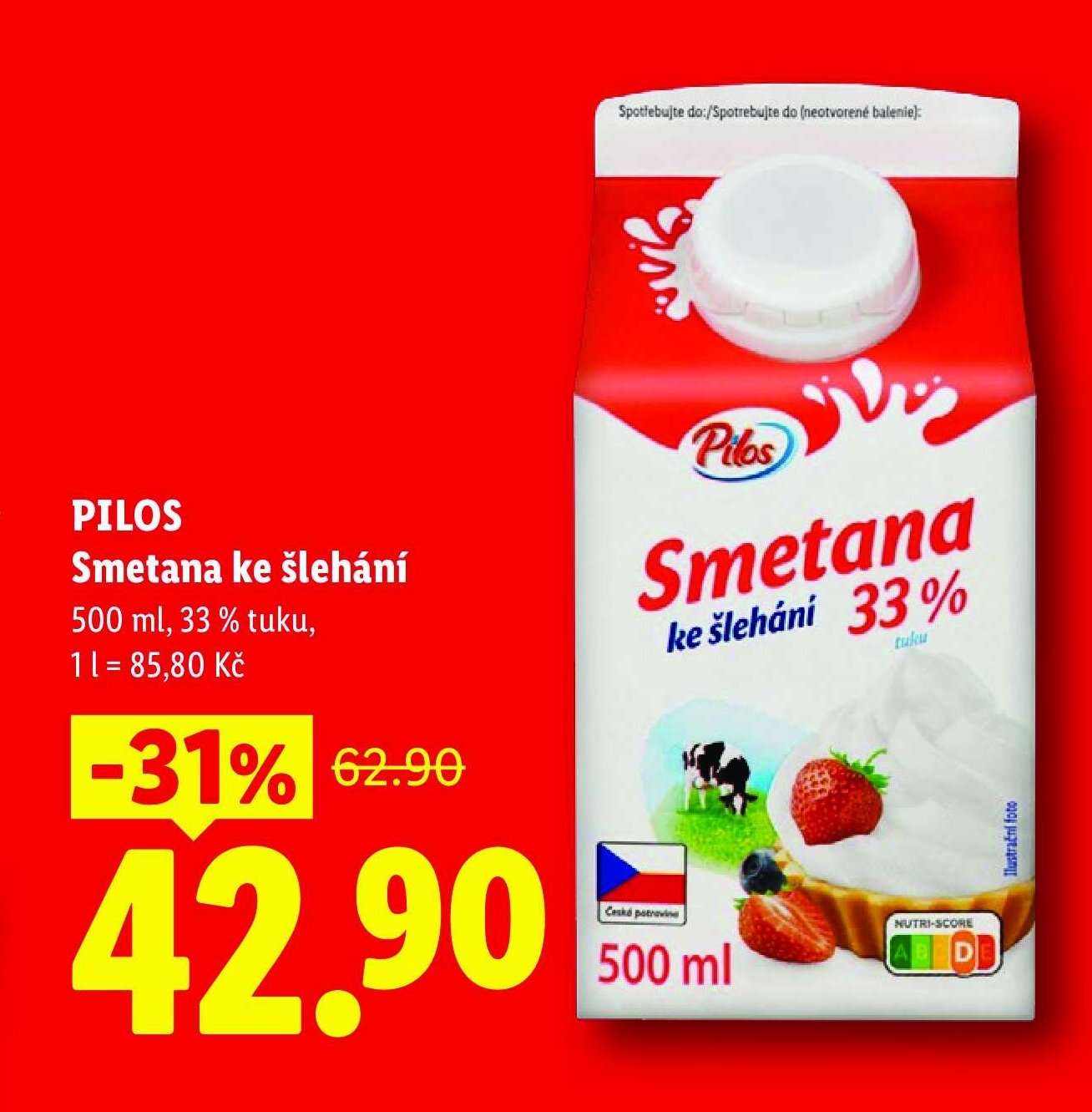 Pilos Smetana ke šlehání 500 ml