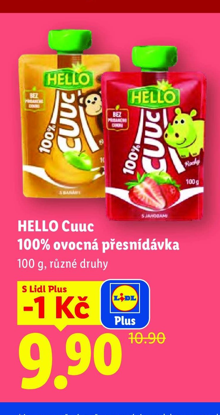 HELLO Cuuc 100% ovocná přesnídávka
