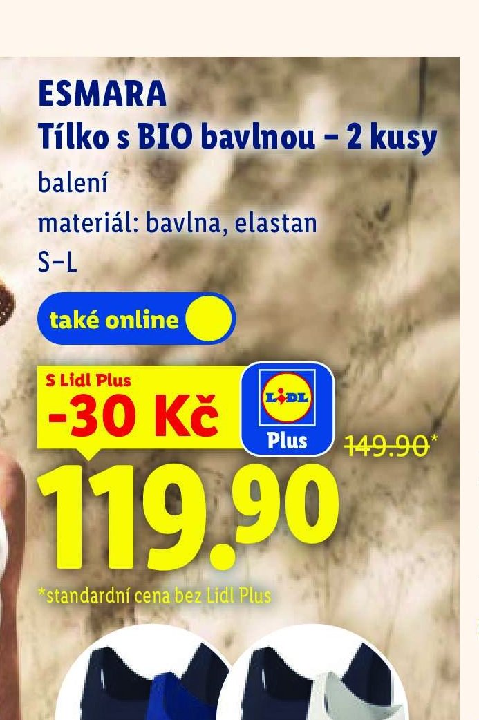 ESMARA Tílko s BIO bavlnou - 2 kusy