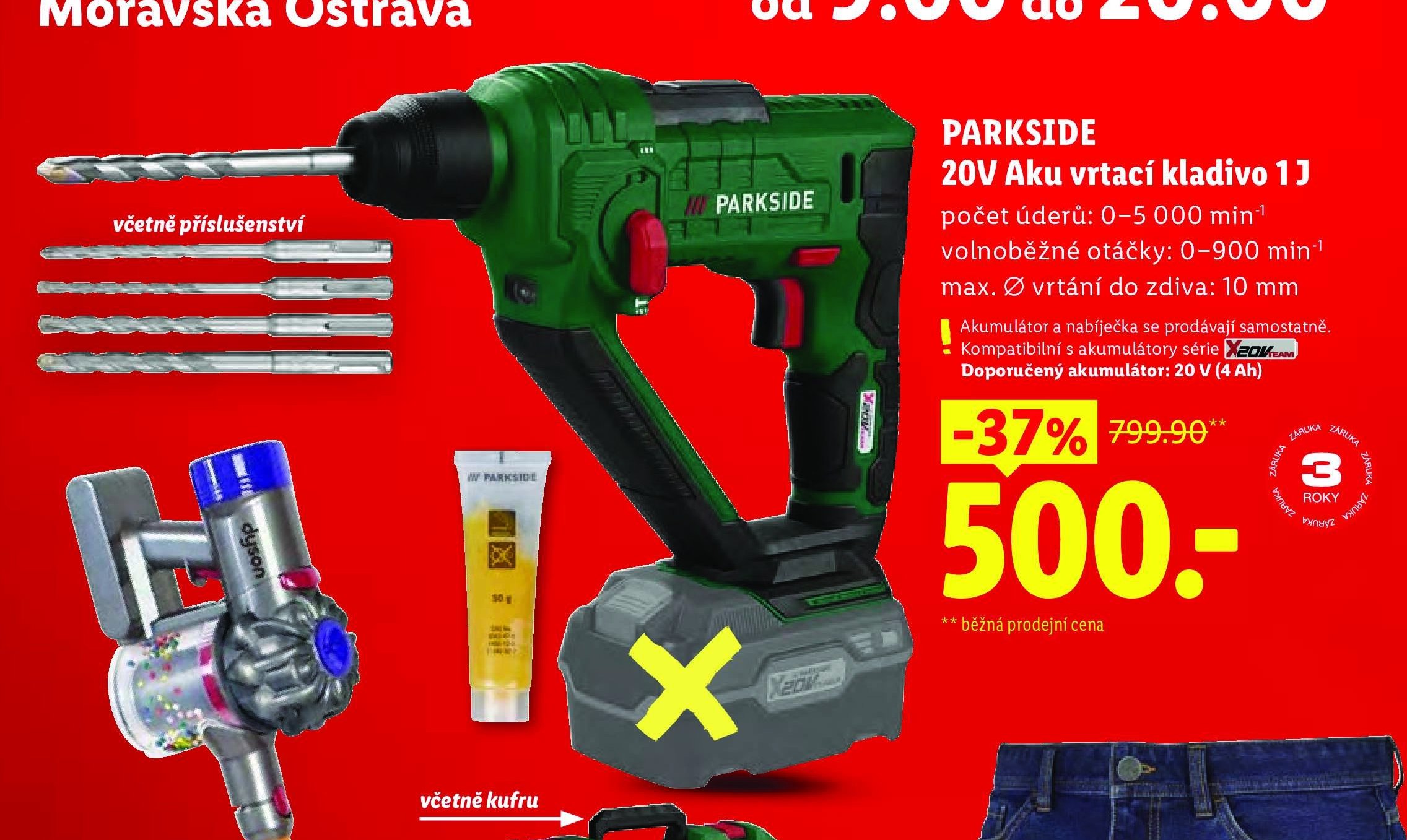 PARKSIDE 20V Aku vrtací kladivo 1J