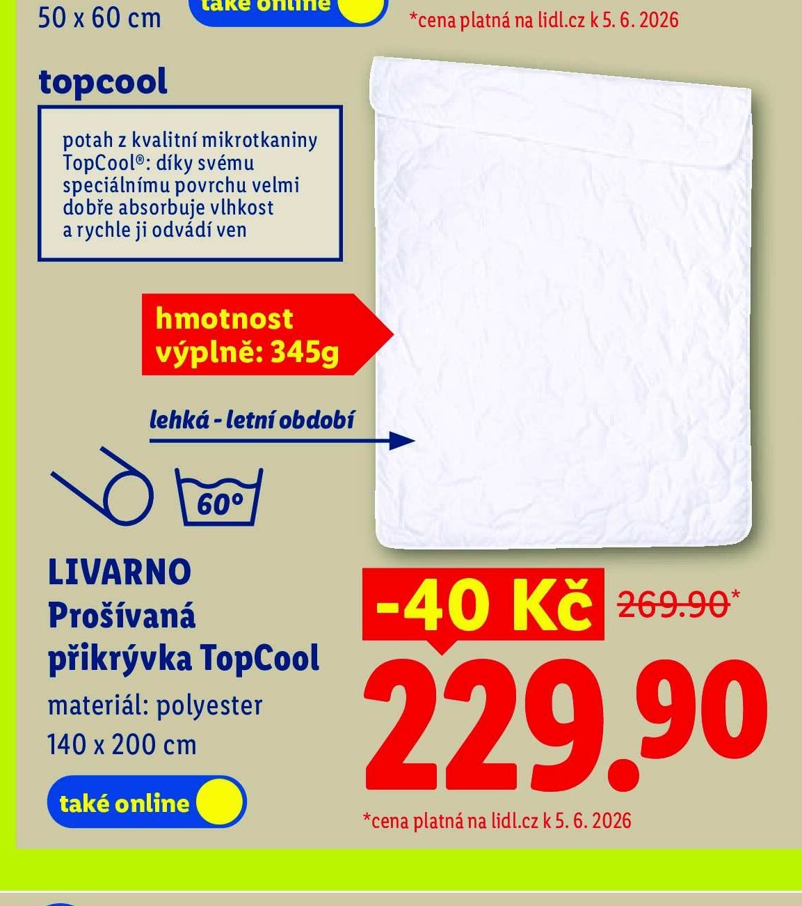 LIVARNO Prošívaná přikrývka TopCool