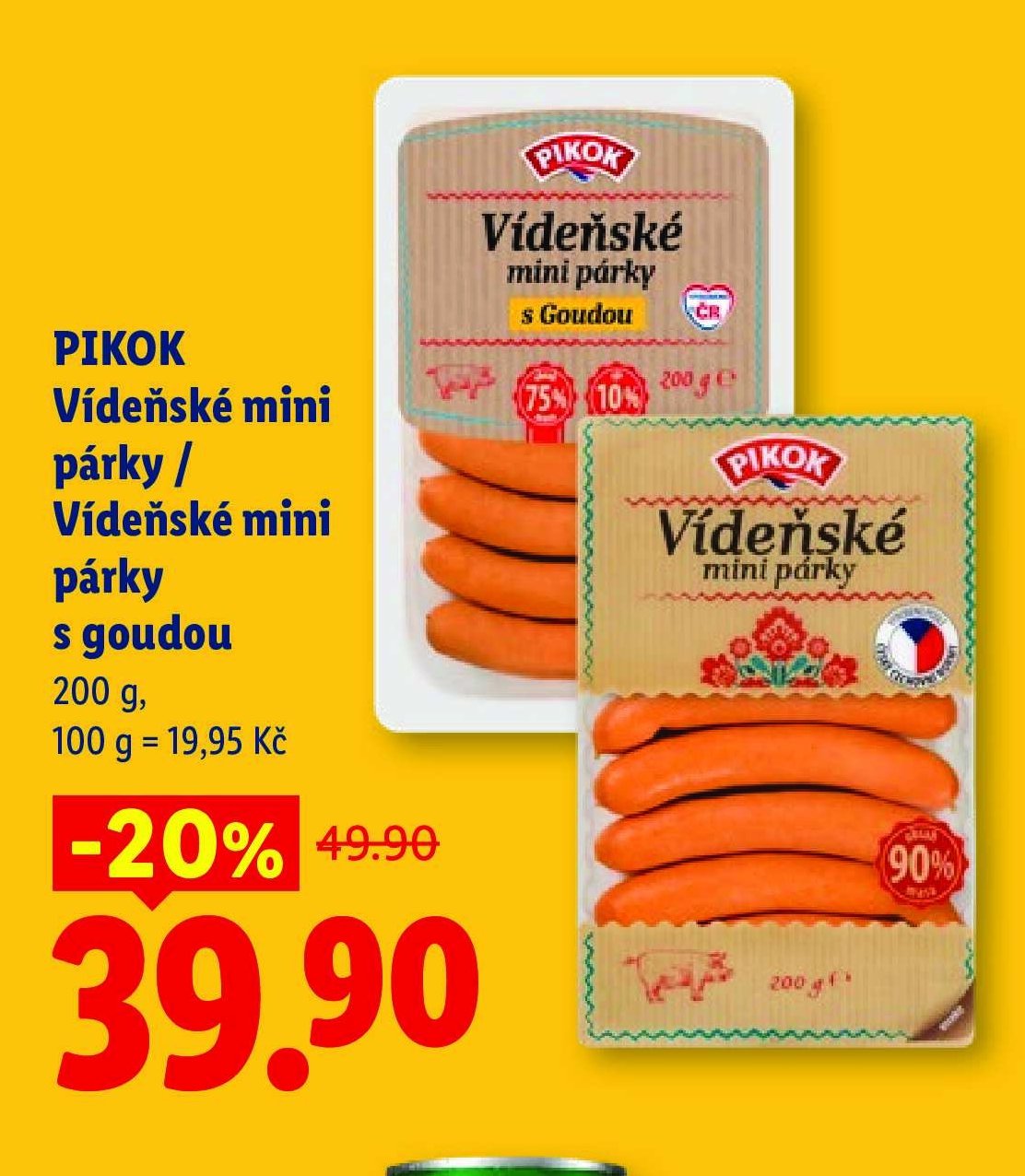 PIKOK Vídeňské mini párky / Vídeňské mini párky s goudou