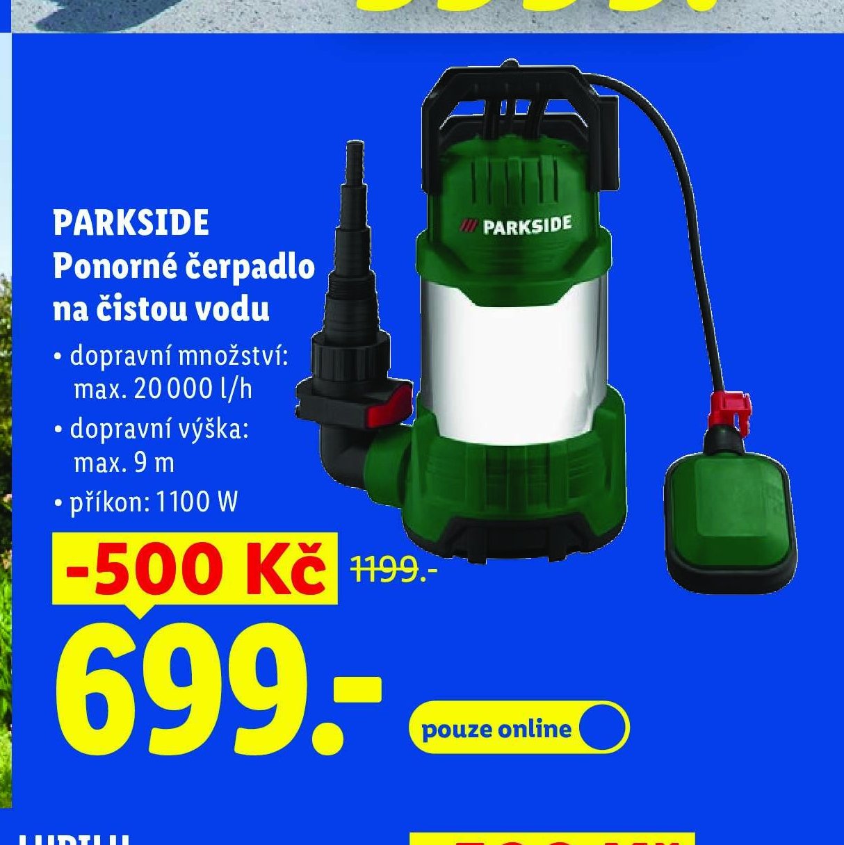 PARKSIDE Ponorné čerpadlo na čistou vodu
