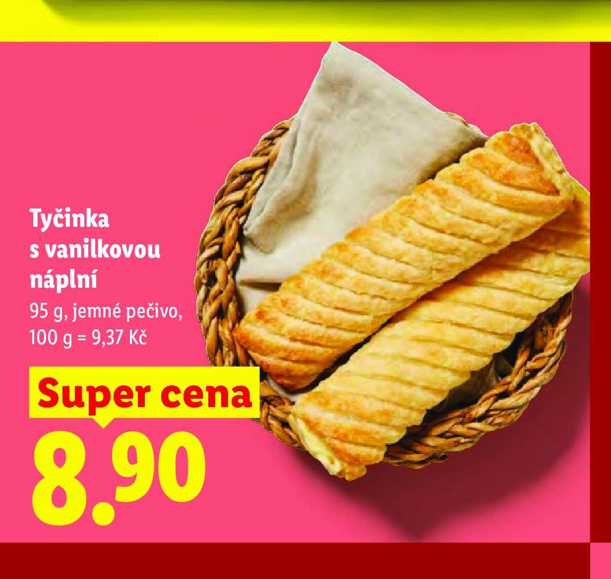 Tyčinka s vanilkovou náplní
