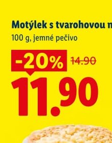 Motýlek s tvarohovou náplní