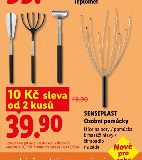 SENSIPLAST Osobní pomůcky (lžíce na boty / masáž hlavy / škrabadlo)