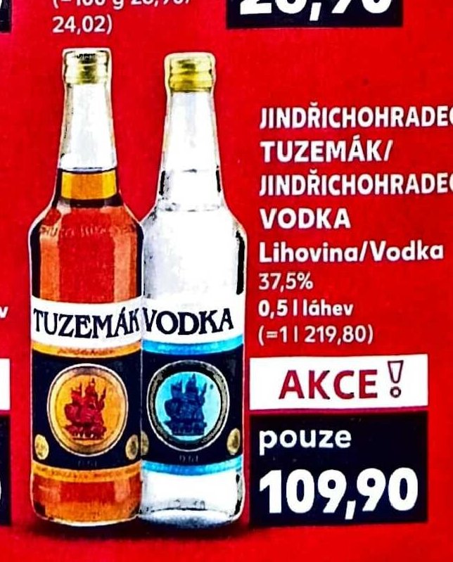 JINDŘICHOHRADECKÝ TUZEMÁK / JINDŘICHOHRADECKÁ VODKA