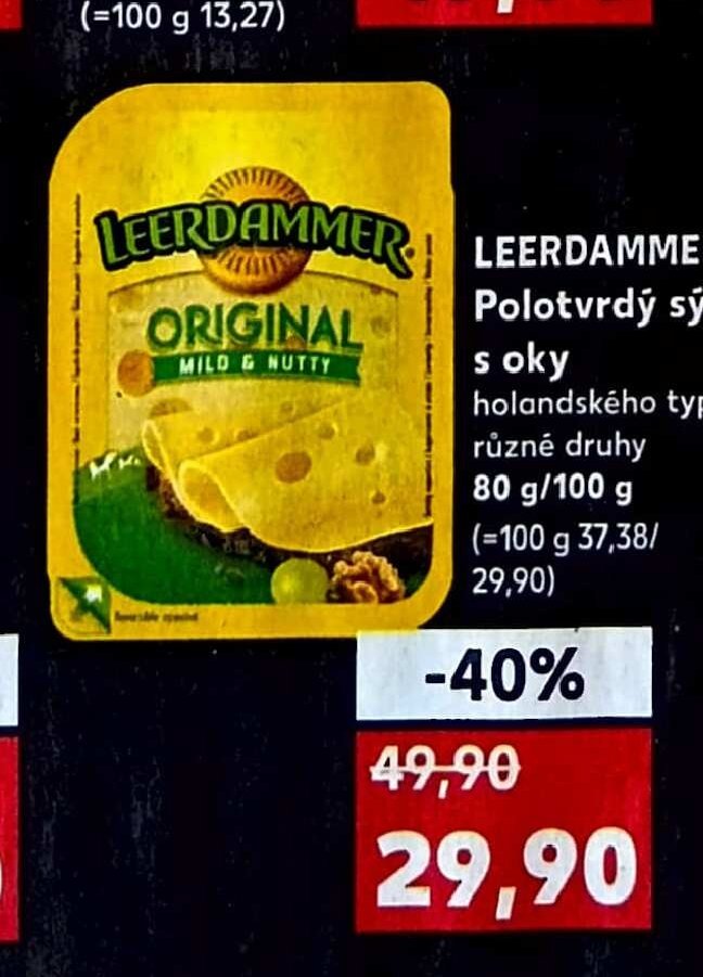 LEERDAMMER Polotvrdý sýr s oky