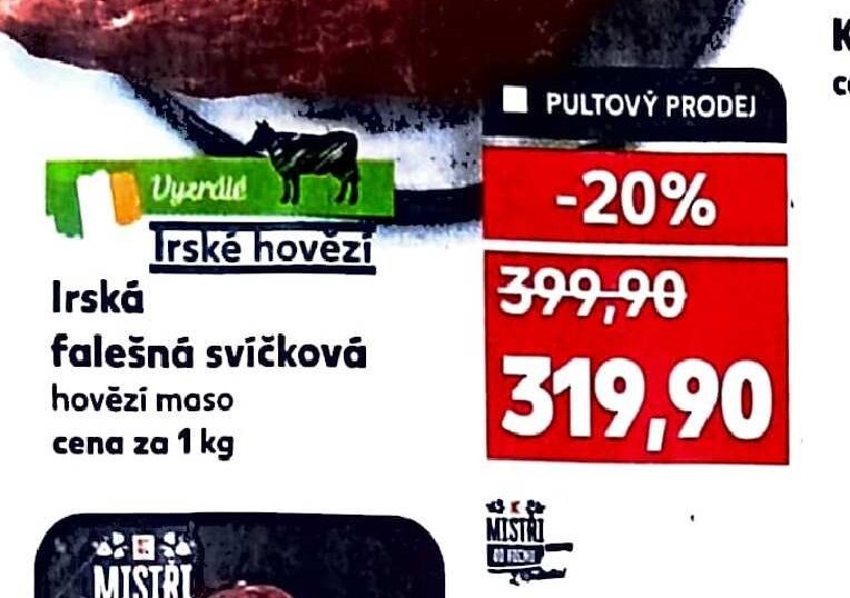 Irská falešná svíčková hovězí maso