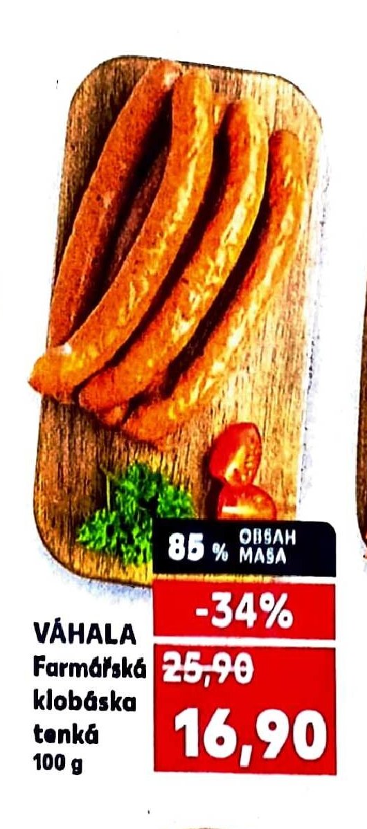 VÁHALA Farmářská klobása tenká 100 g
