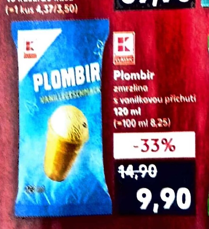 Plombir zmrzlina s vanilkovou příchutí