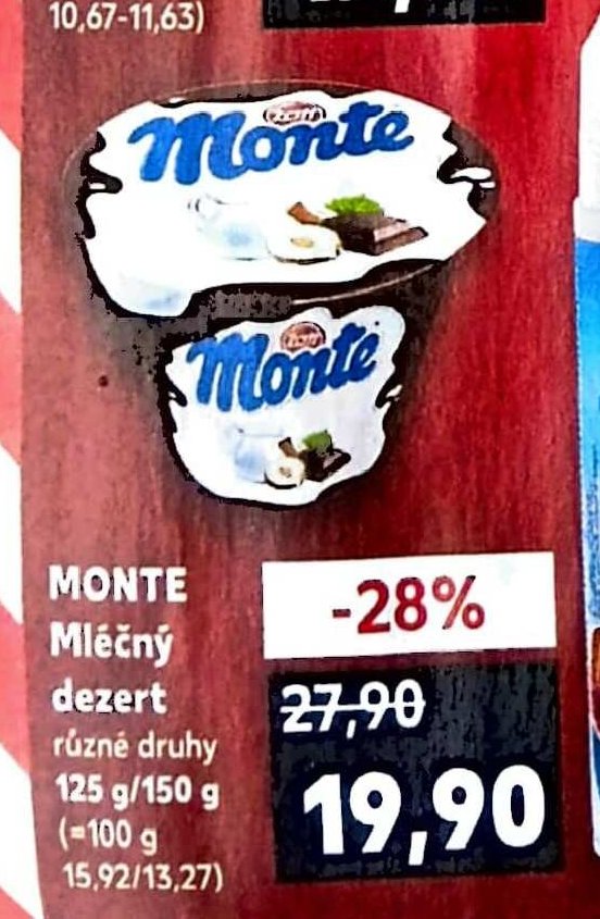 Monte Mléčný dezert