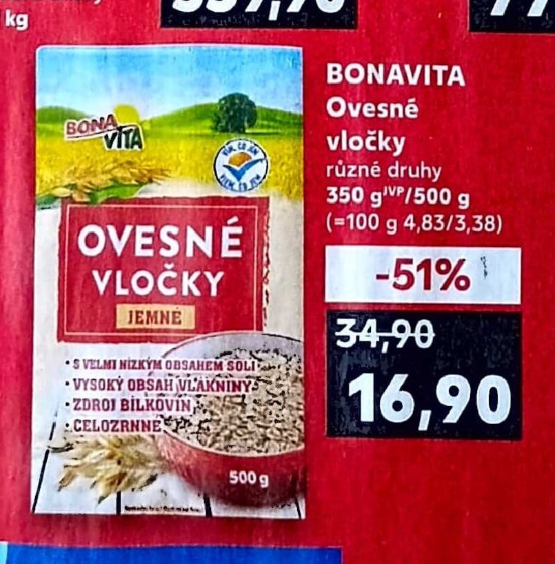 Bonavita ovesné vločky 350 g