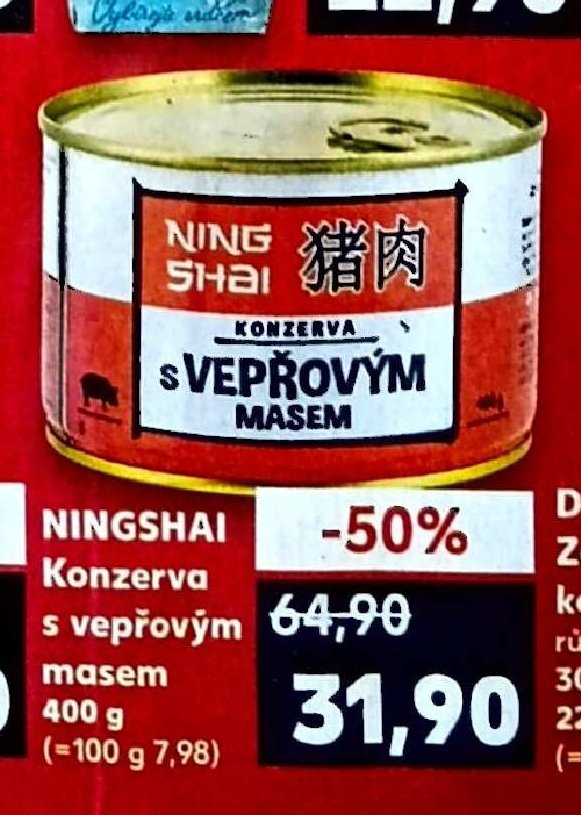 NINGSHAI Konzerva s vepřovým masem