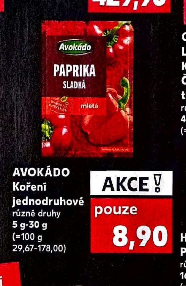 AVOKÁDO Koření jednodruhové 5 g-30 g