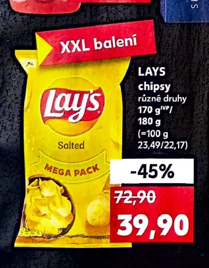 LAYS chipsy různé druhy 180 g