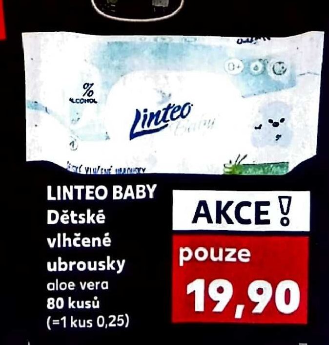 LINTEO BABY Dětské vlhčené ubrousky 80 kusů