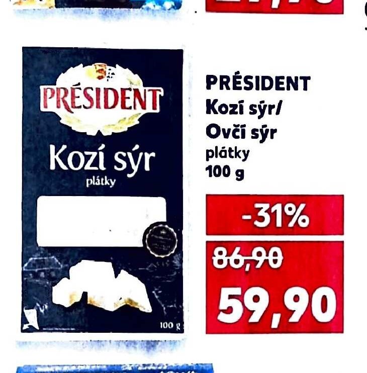 PRÉSIDENT Kozí sýr / Ovčí sýr plátky