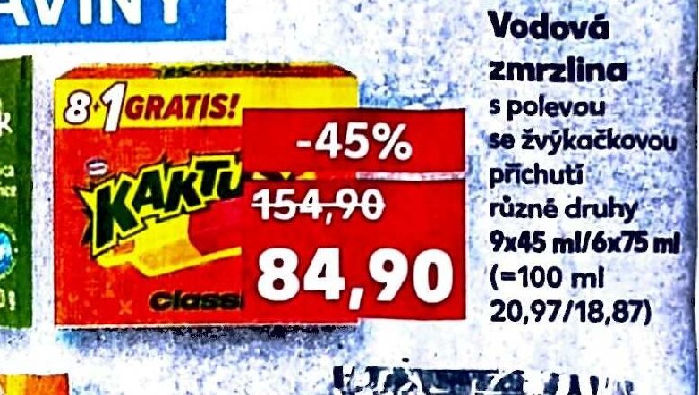 Kaktus Vodová zmrzlina