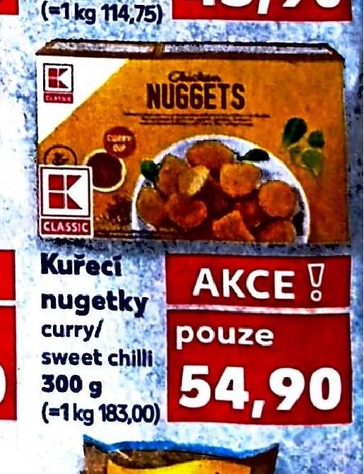 Kuřecí nugetky curry/sweet chilli 300 g