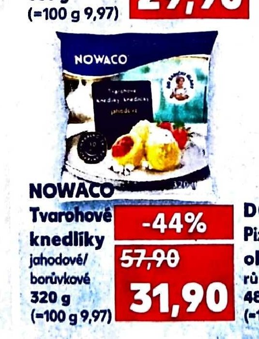 Nowaco Tvarohové knedlíky jahodové/borůvkové 320 g