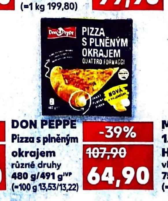 Don Peppe Pizza s plněným okrajem 480 g/491 g