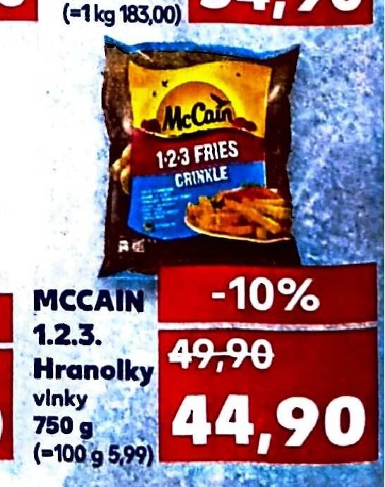 McCain 1.2.3. Hranolky vlnky 750 g