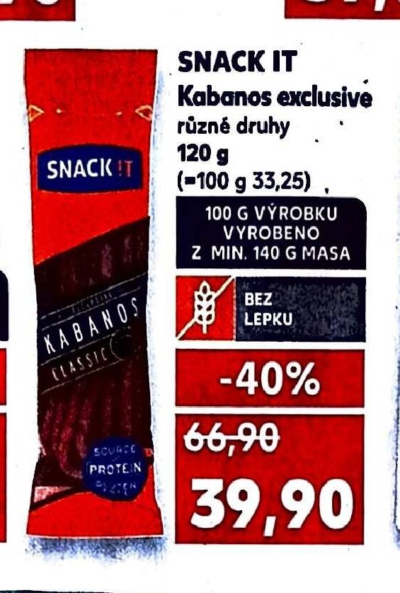 SNACK IT Kabanos exclusive různé druhy 120 g