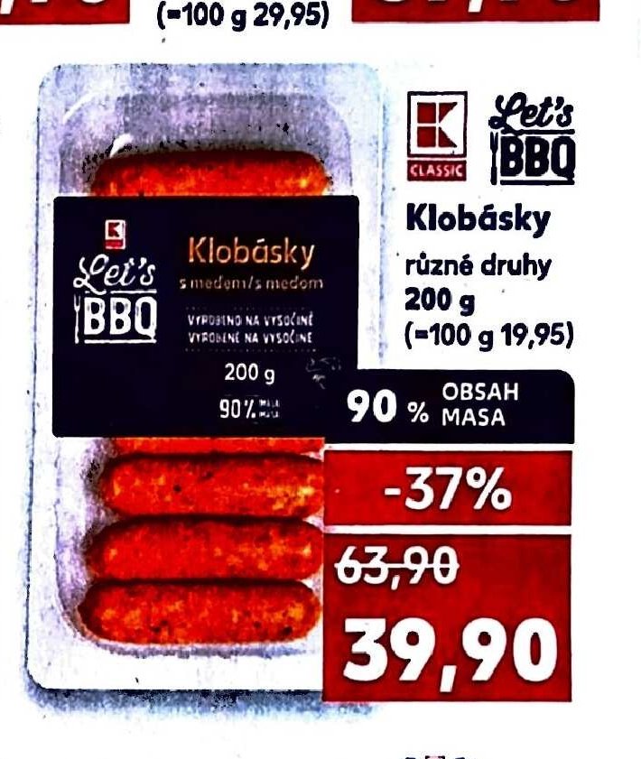 Let's BBQ Klobásky různé druhy 200 g