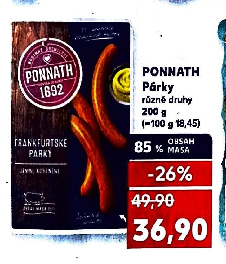 PONNATH Párky různé druhy 200 g
