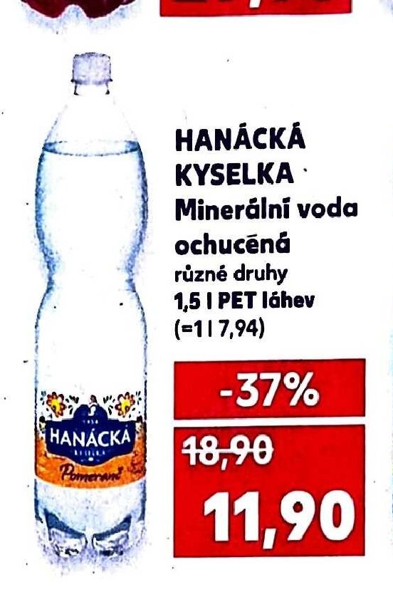 HANÁCKÁ KYSELKA Minerální voda ochucená