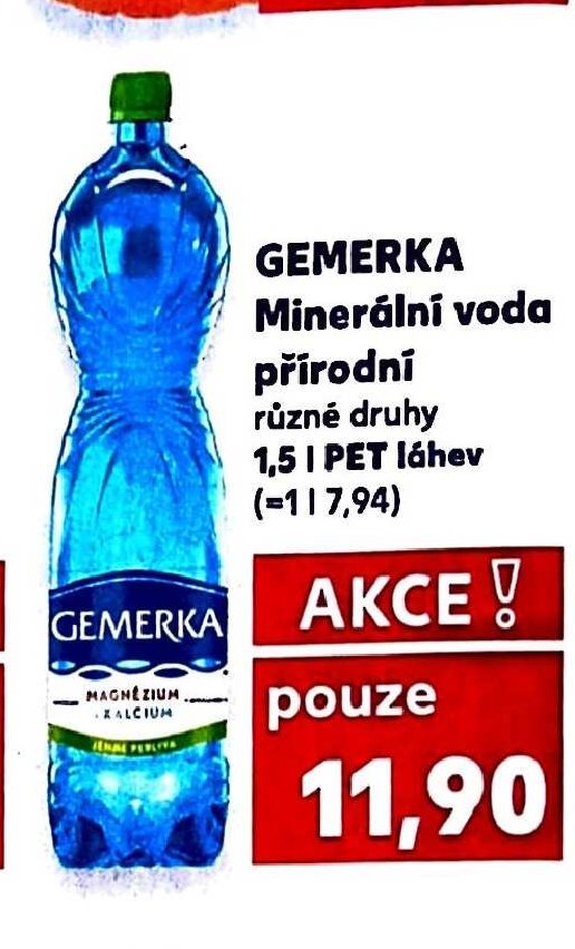 GEMERKA Minerální voda přírodní