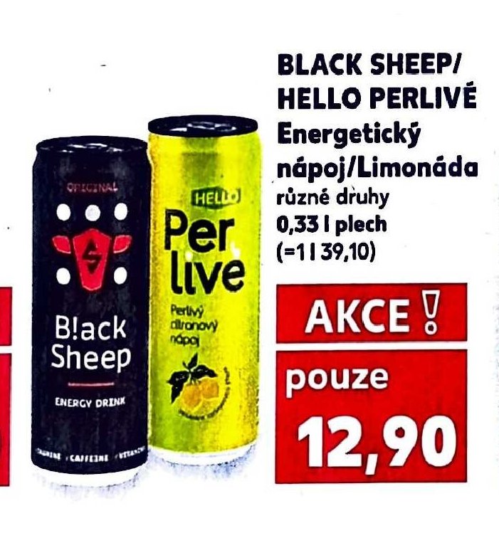 BLACK SHEEP/HELLO PERLIVÉ Energetický nápoj/Limonáda