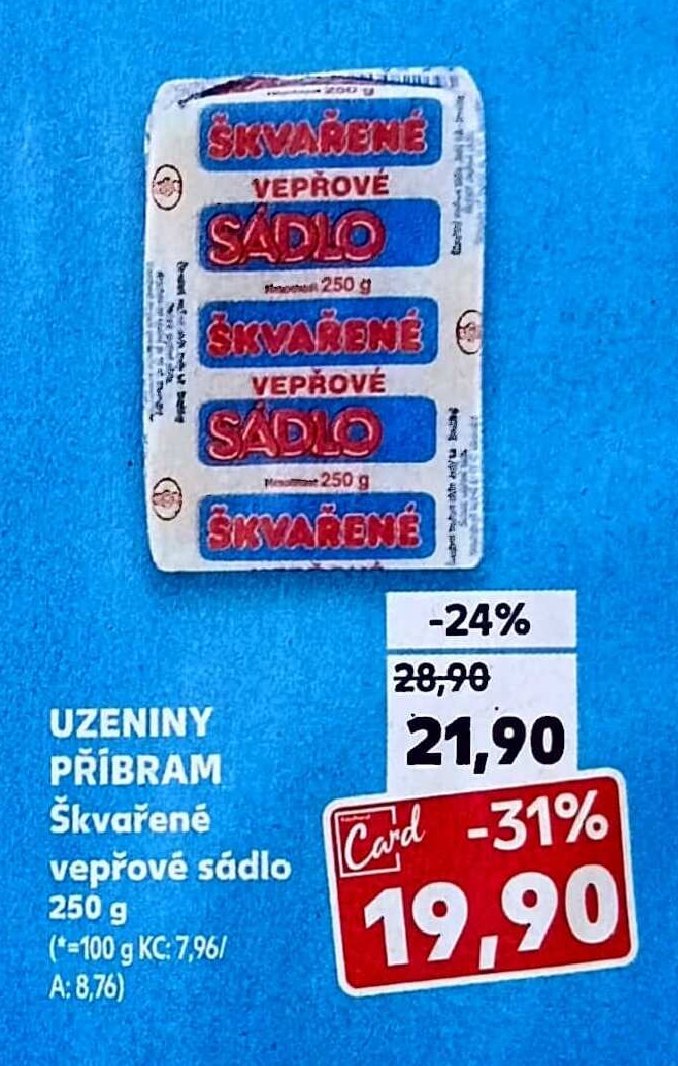 Uzeniny Příbram Škvařené vepřové sádlo