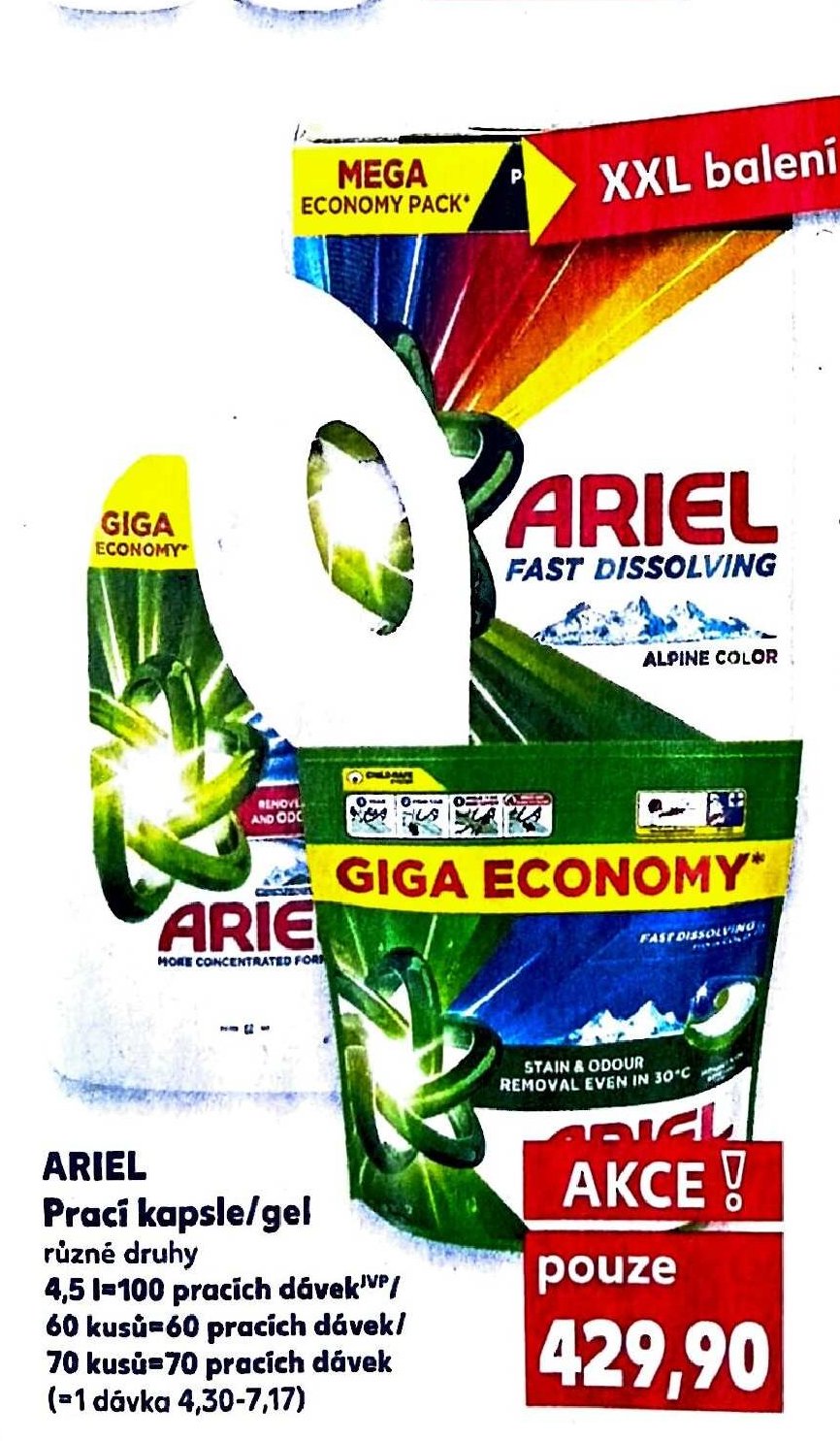 ARIEL Prací kapsle/gel různé druhy