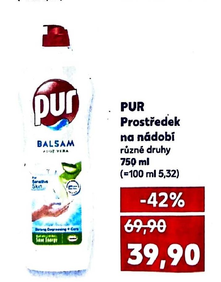 PUR Prostředek na nádobí různé druhy 750 ml