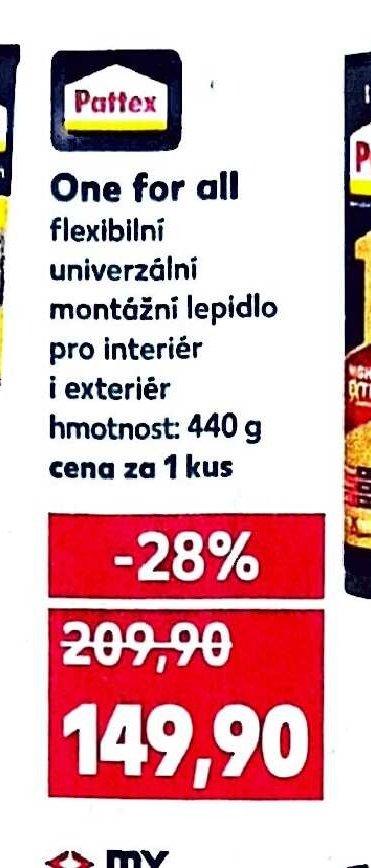 Pattex One for all flexibilní univerzální montážní lepidlo