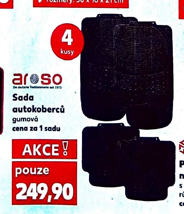 Areso Sada autokoberců gumová