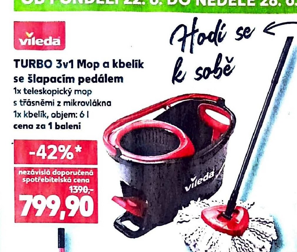 TURBO 3v1 Mop a kbelík se šlapacím pedálem