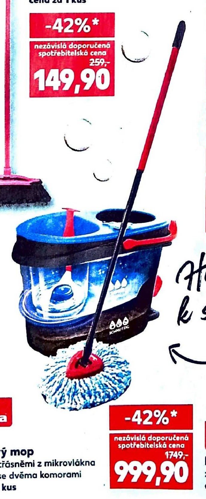 H2pro třásňový mop