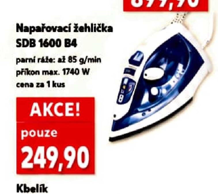 Napařovací žehlička SDB 1600 B4