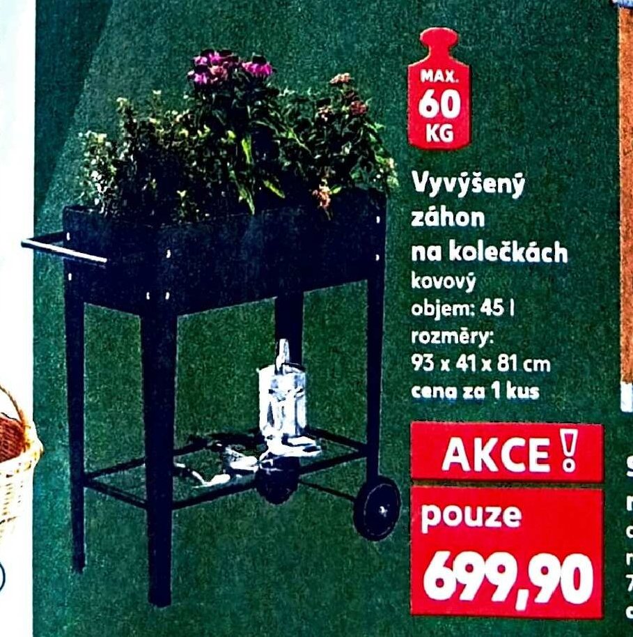 Vyvýšený záhon na kolečkách