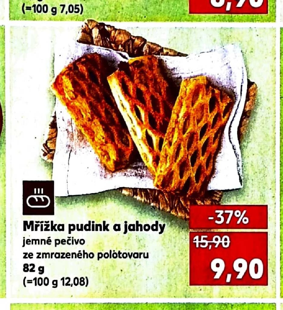 Mřížka pudink a jahody