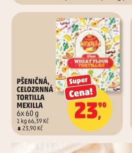 PŠENIČNÁ, CELOZRNNÁ TORTILLA MEXILLA